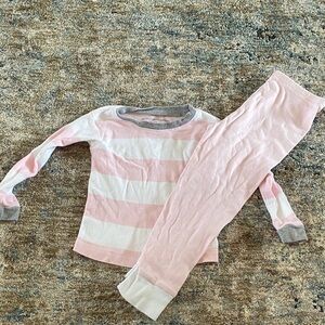 Soft Pink and White Striped Kids Pajama Set